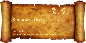 Korcsok Imre névjegykártya