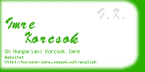 imre korcsok business card